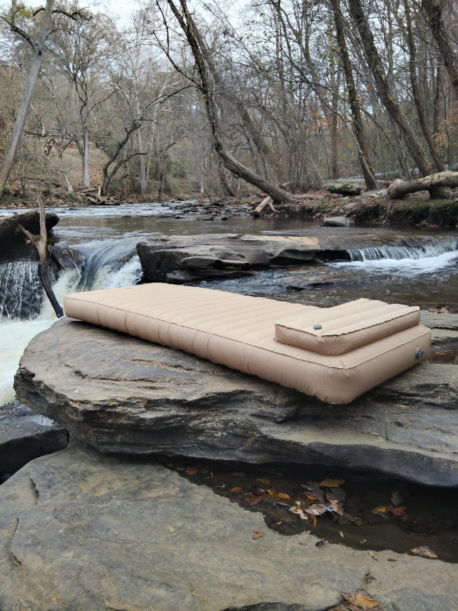 ComfeTravel Portable Air Pad by the mountains