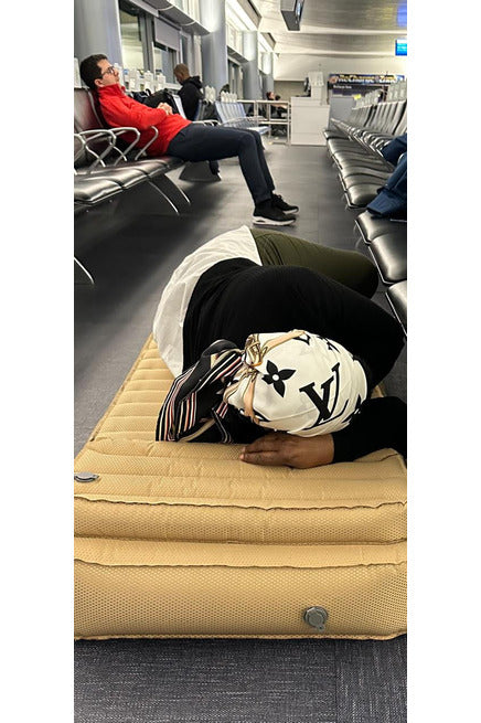 air mattress is perfect for travel sleeping traveler